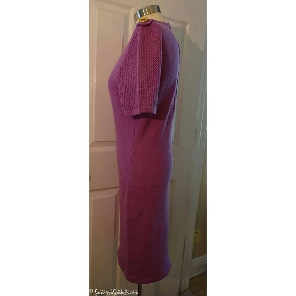 60s Antonella Preve Purple sweaterdress w/gold - Picture 4 of 6